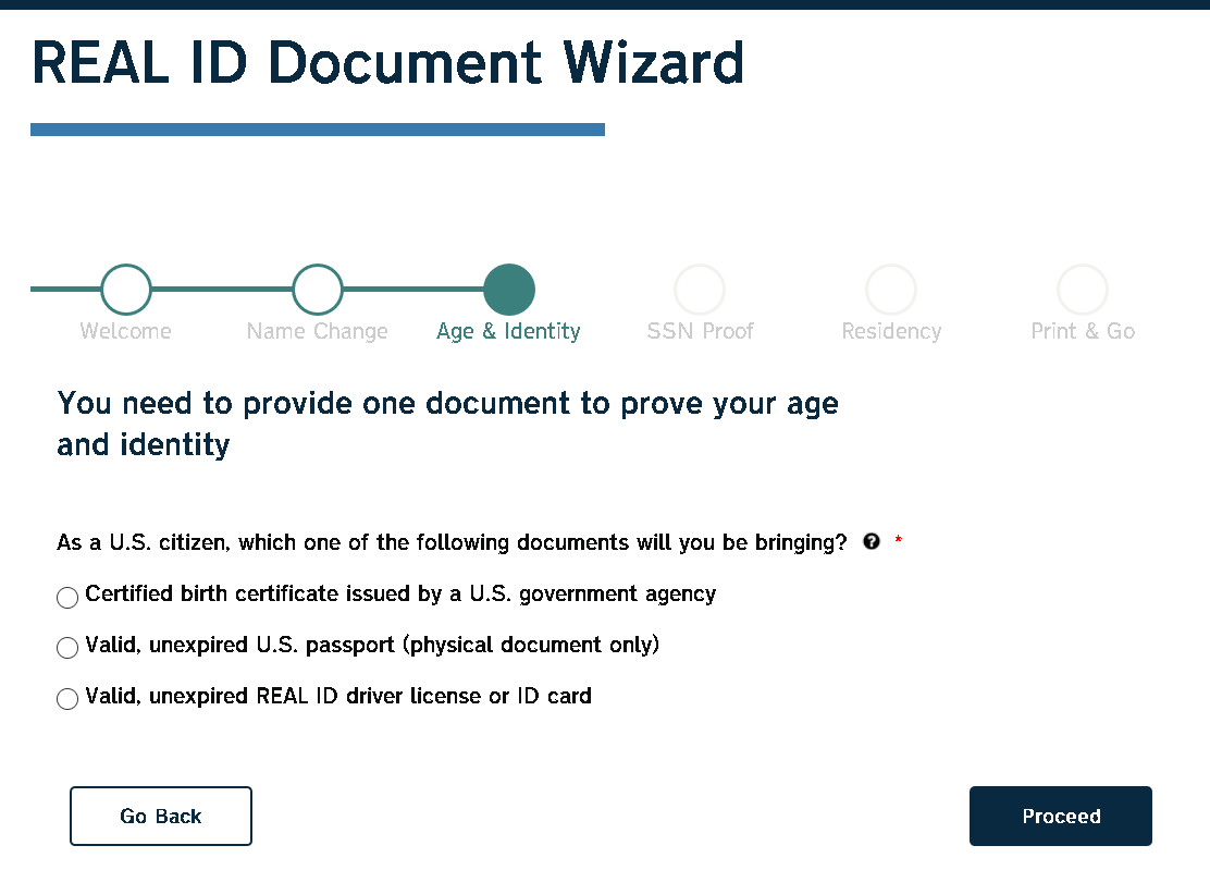 NCDMV REAL ID Wizard