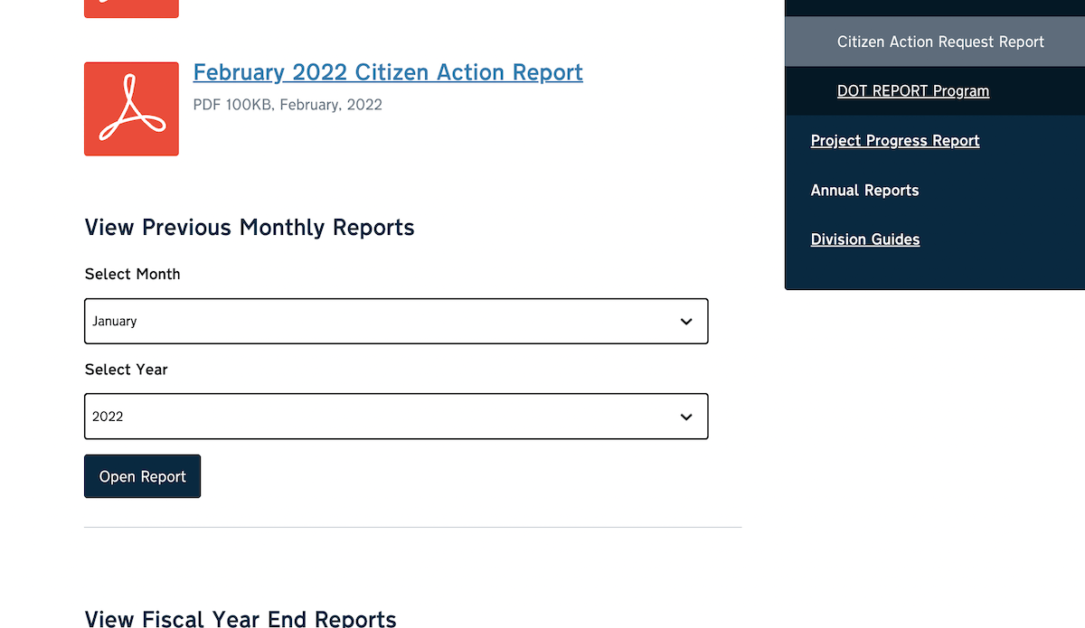 NCDOT Citizen Action Reporting